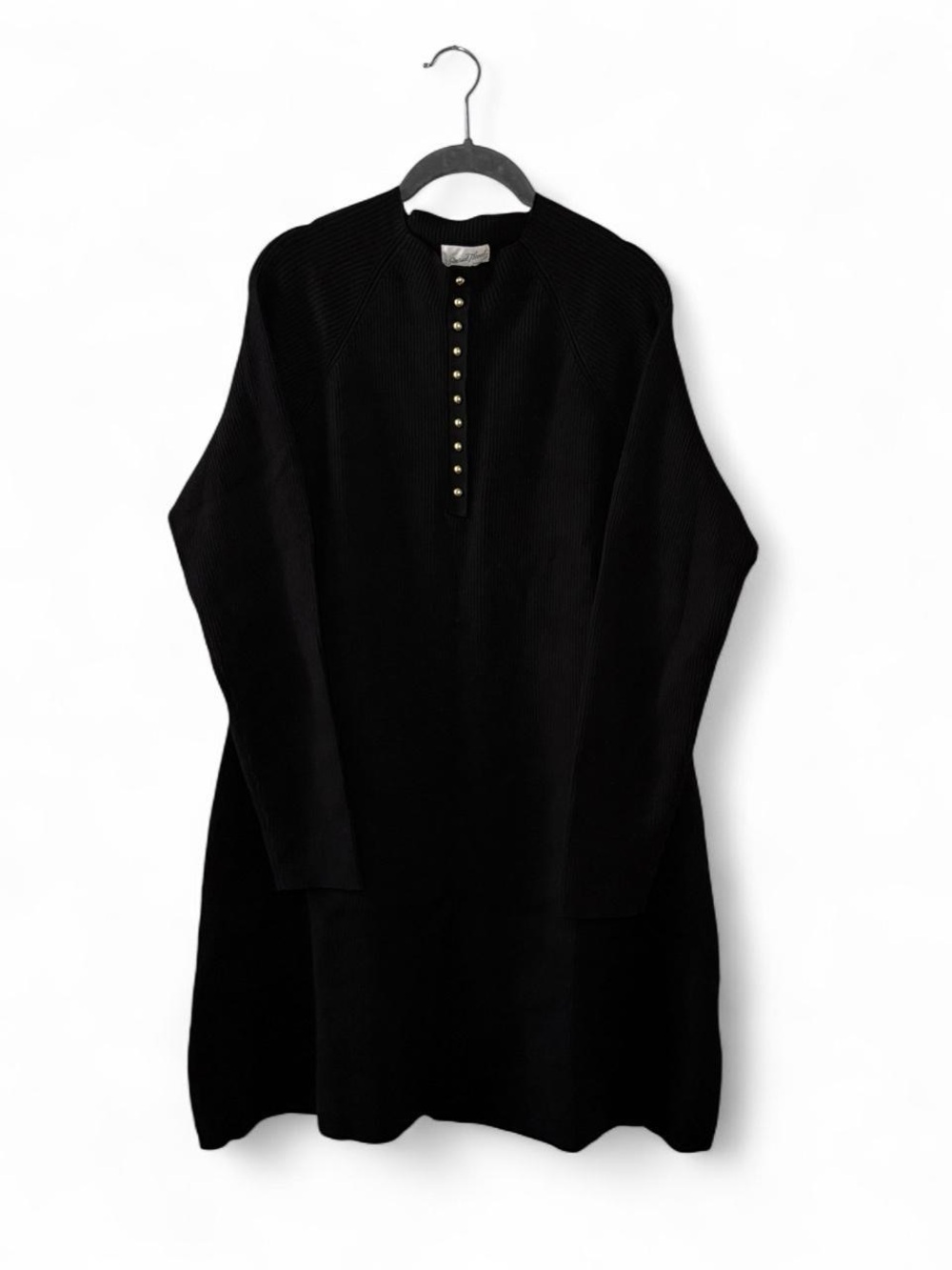 Women's Long Sleeve Mini A-Line Dress Universal Thread Black 1X Fall Essentials - Picture 2 of 6